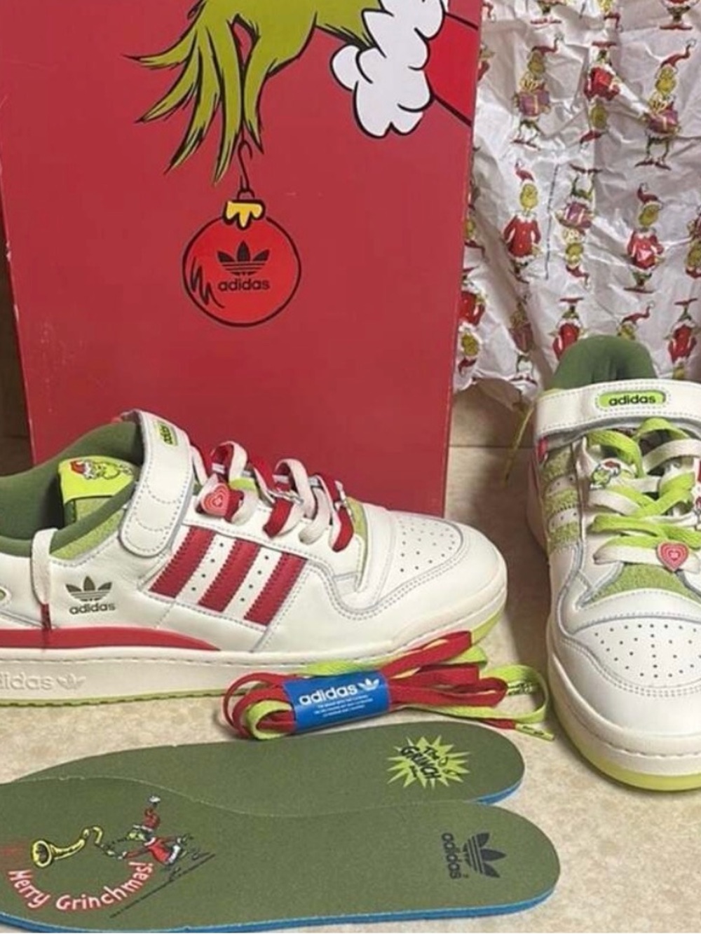 Size 10 - adidas Dr. Seuss x Forum Low The Grinch - Cream White